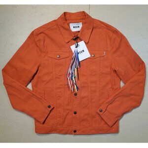 MSGM Milano Orange Denim Trucker Jacket US$430 | NWT - Made in Italy | IT 52